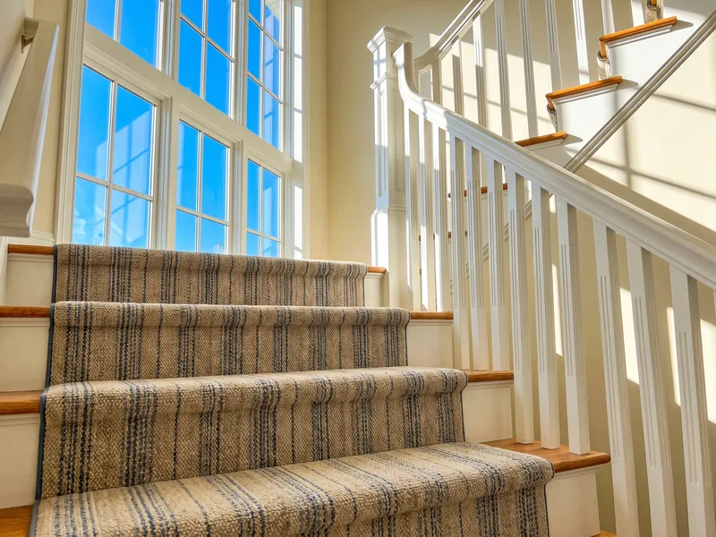 Freshly cleaned carpet in a bright room